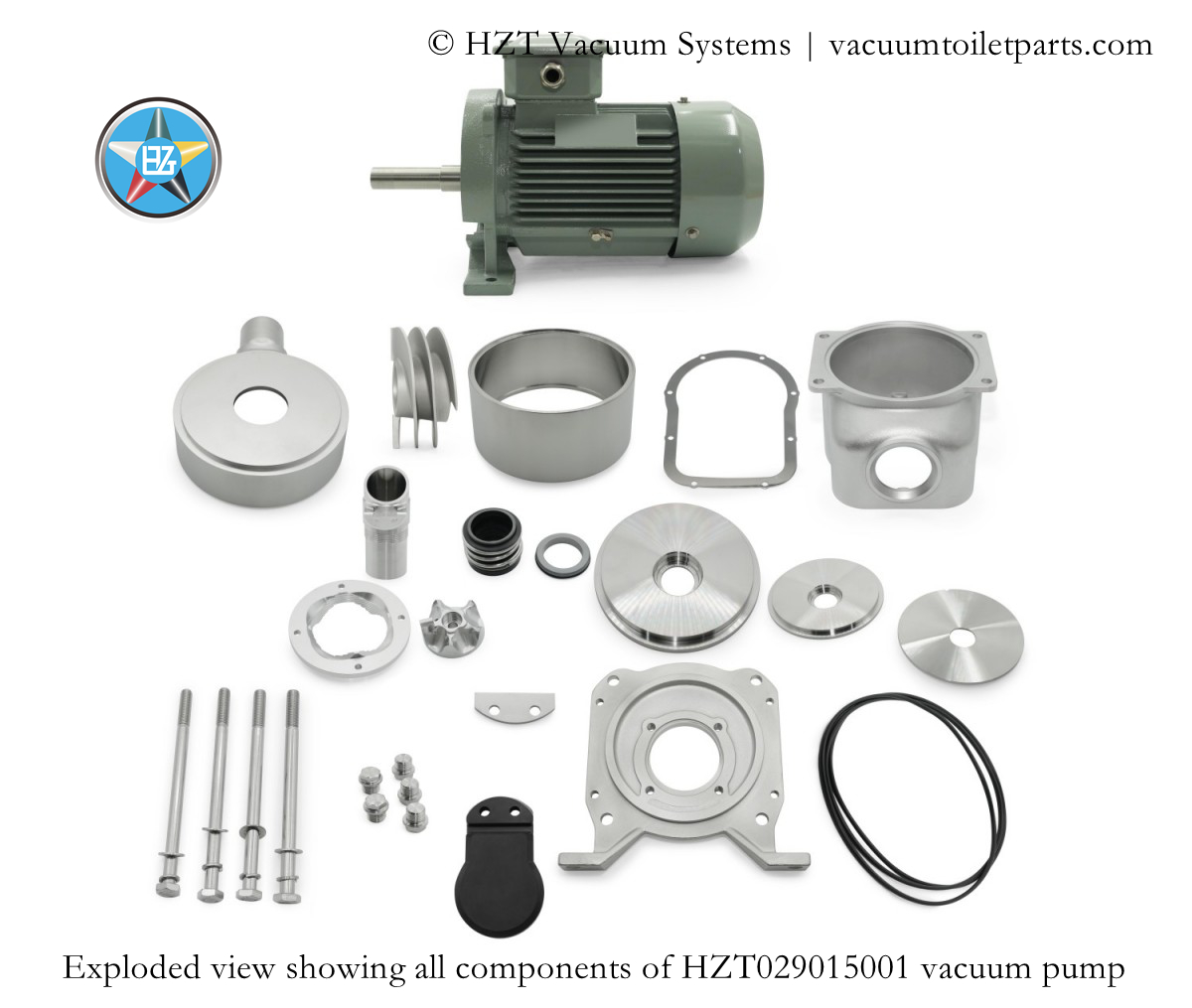 HZT029015001 15MBD marine vacuum pump exploded parts view