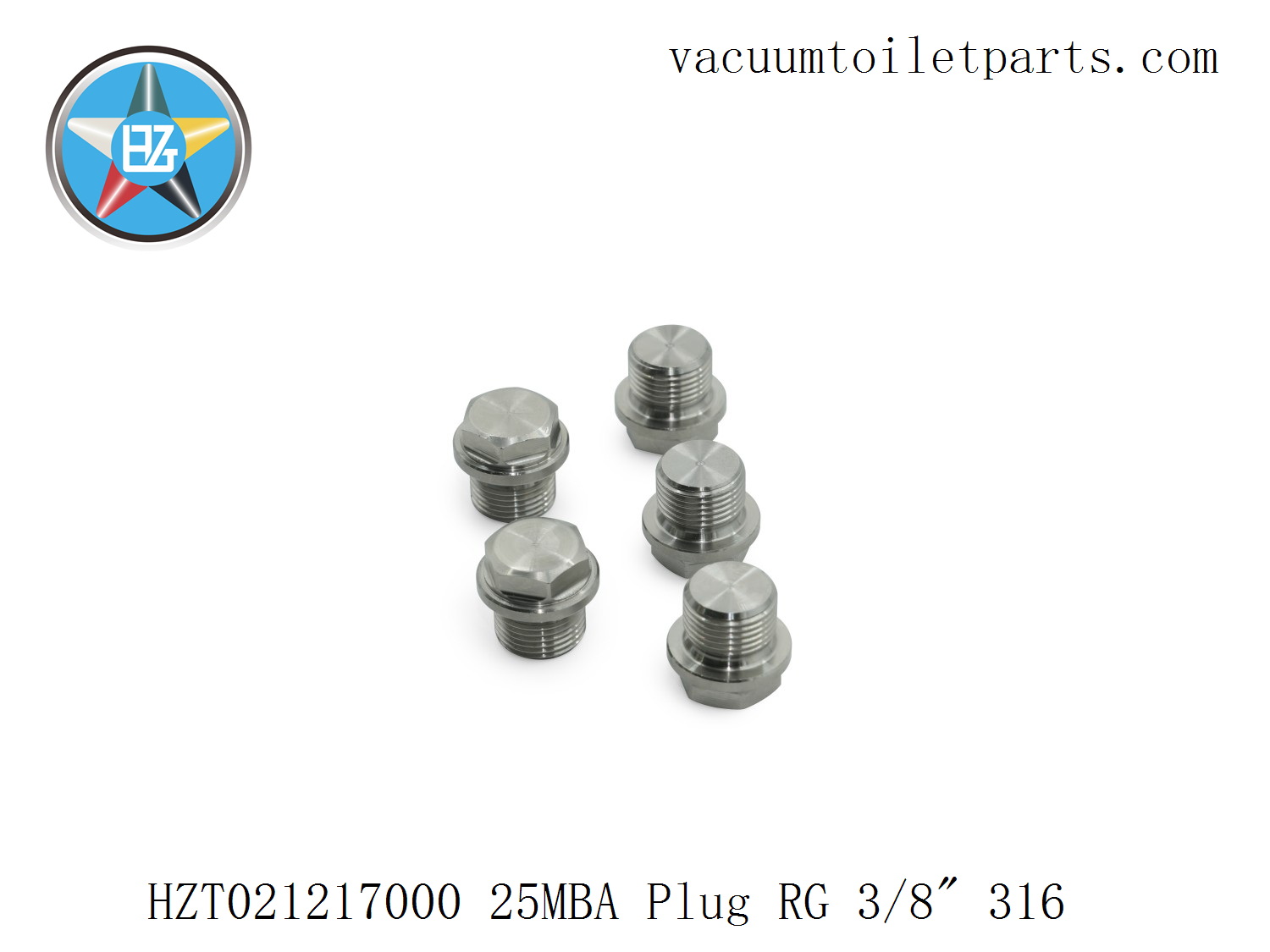 HZT021217000 RG 3/8 Plug 316 Stainless Sealing Cap for 25MBA Marine Vacuum Pump