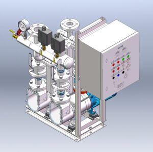 HZT023280010-25MBA Double Pump Vacuum Station Side View – Dual Pump Layout
