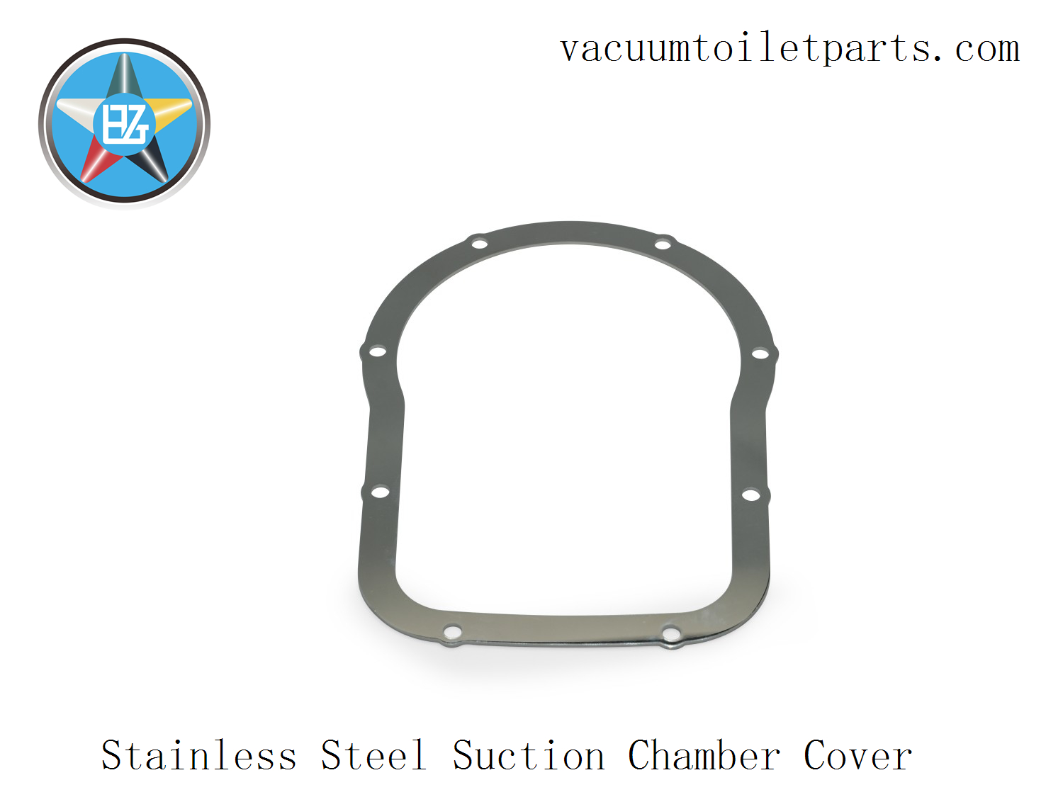 Main view of HZT023280050-02 stainless steel mirror polished suction chamber cover for HZT 25MBA marine vacuum discharge pump.