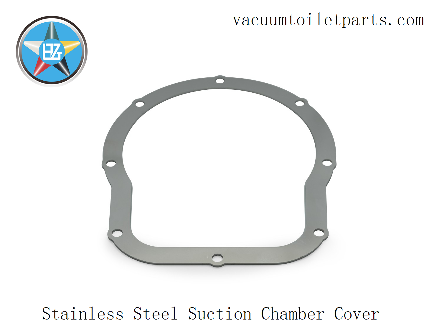 Installed view showing stainless mirror cover mounted in front of the HZT029150310 suction chamber cover on the HZT 25MBA pump.
