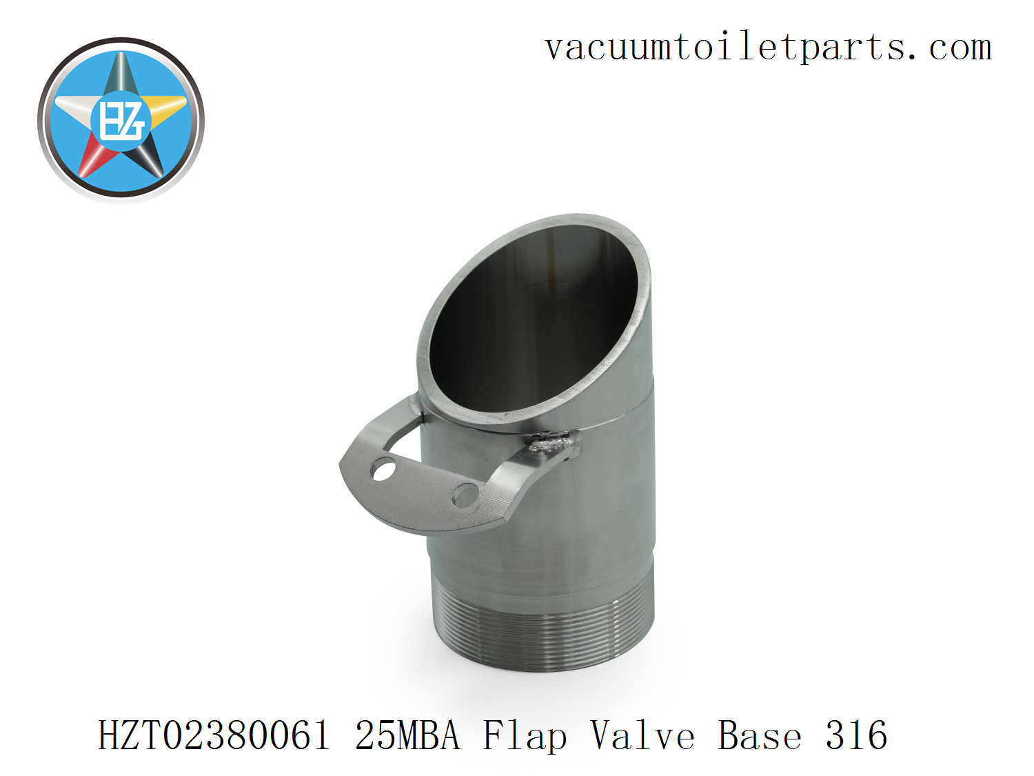 HZT023280061 stainless flap valve base overall view for 25MBA marine vacuum pump.