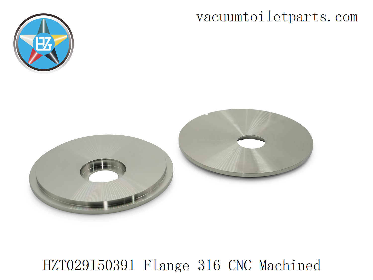 Side view of HZT029150391 stainless steel flange showing flat rear face and machined depth groove.