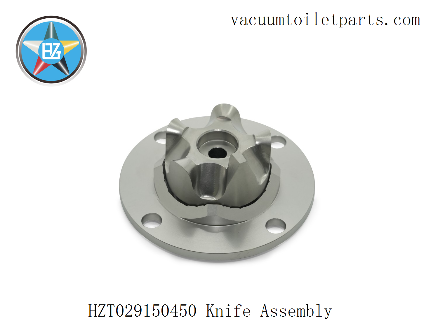 Main view of HZT029150450 knife assembly (rotating & stationary knives) made of 17-4PH stainless steel for 15MBD marine vacuum sewage pump.