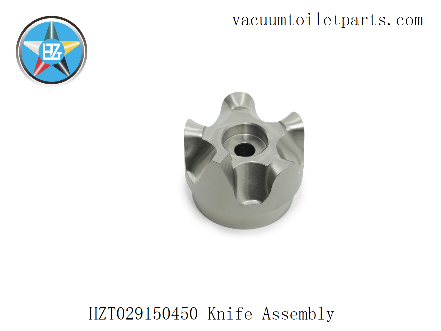 Front view of HZT029150400 rotating knife showing blade curvature and precision cutting edge.