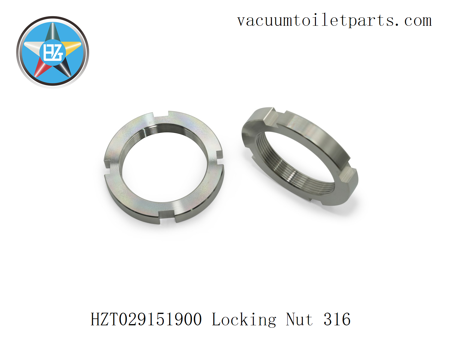 Top view of HZT029151900 showing internal thread structure and CNC machining finish.