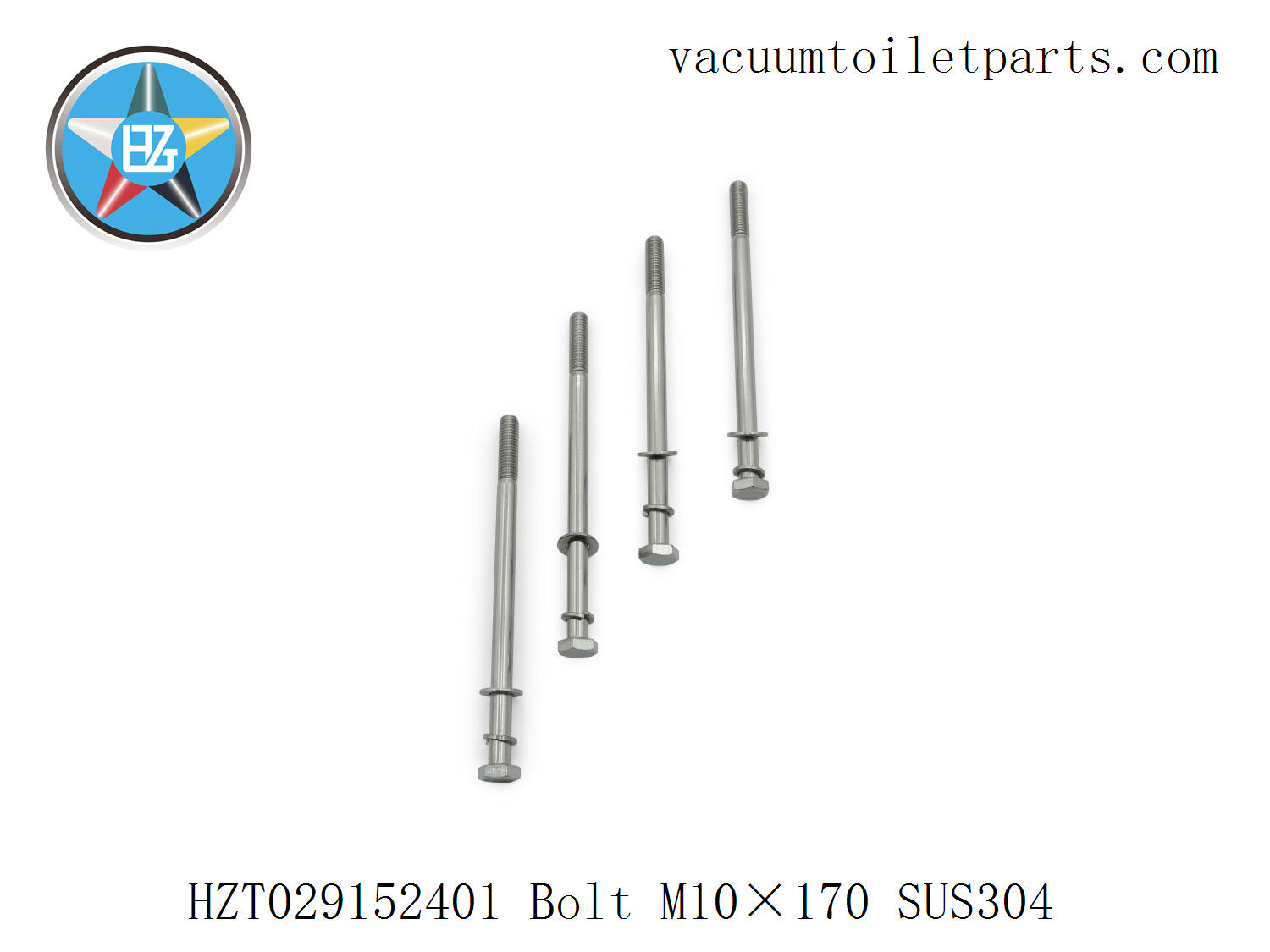 Detail view of HZT029152401 stainless flat washer and spring washer combination.