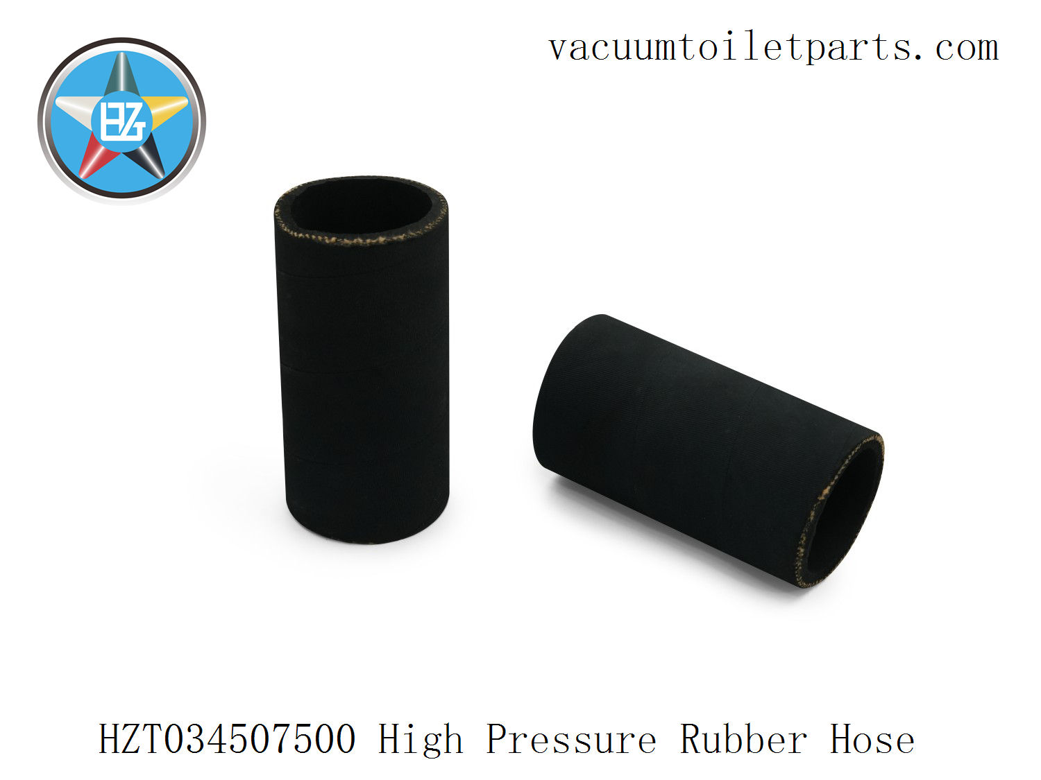 Installed view of HZT034507500 hose between HZT029151001 flap valve base and HZT029150901 pressure chamber.