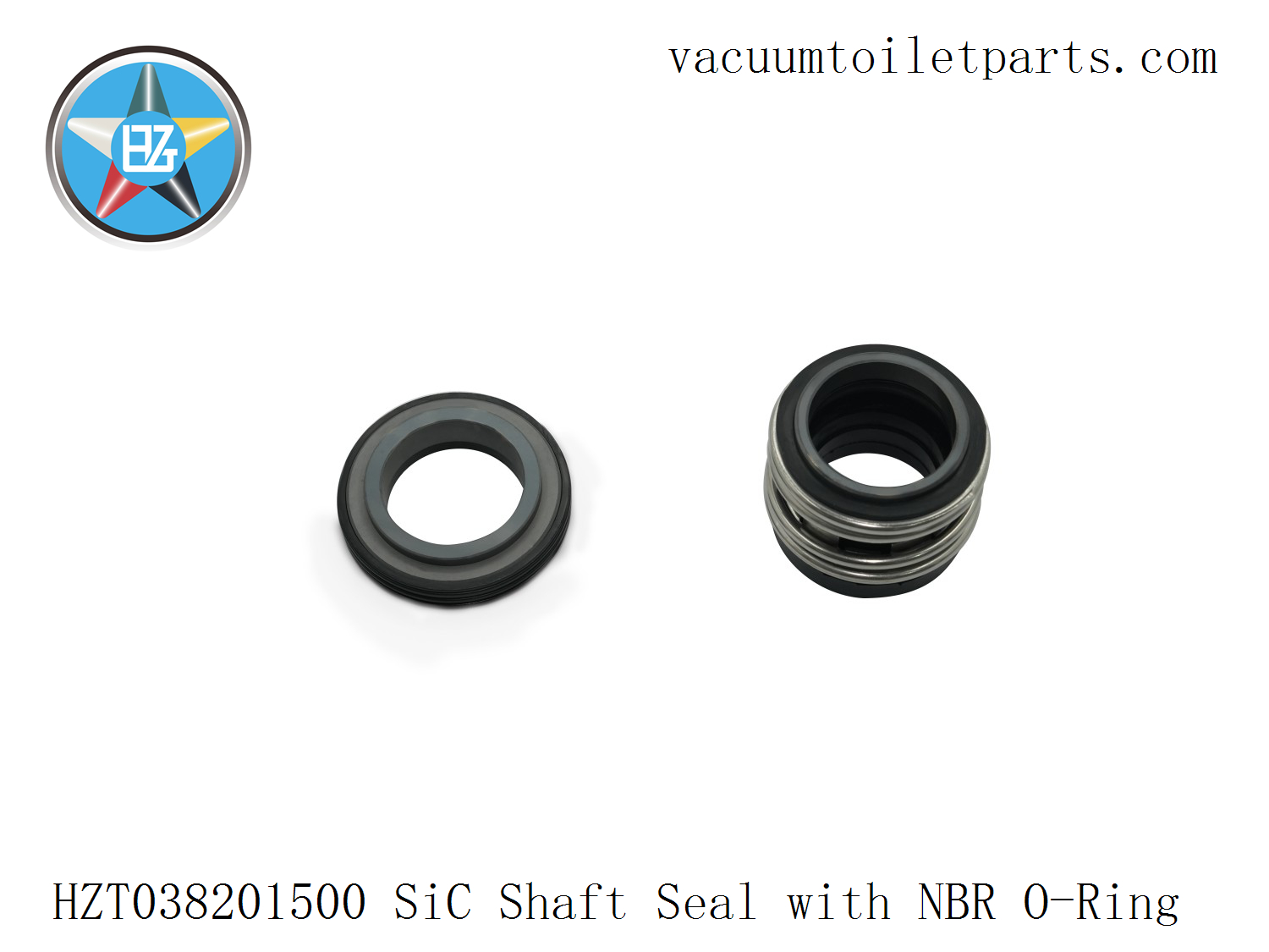 Surface detail of HZT038201500 stainless steel housing and SiC face.