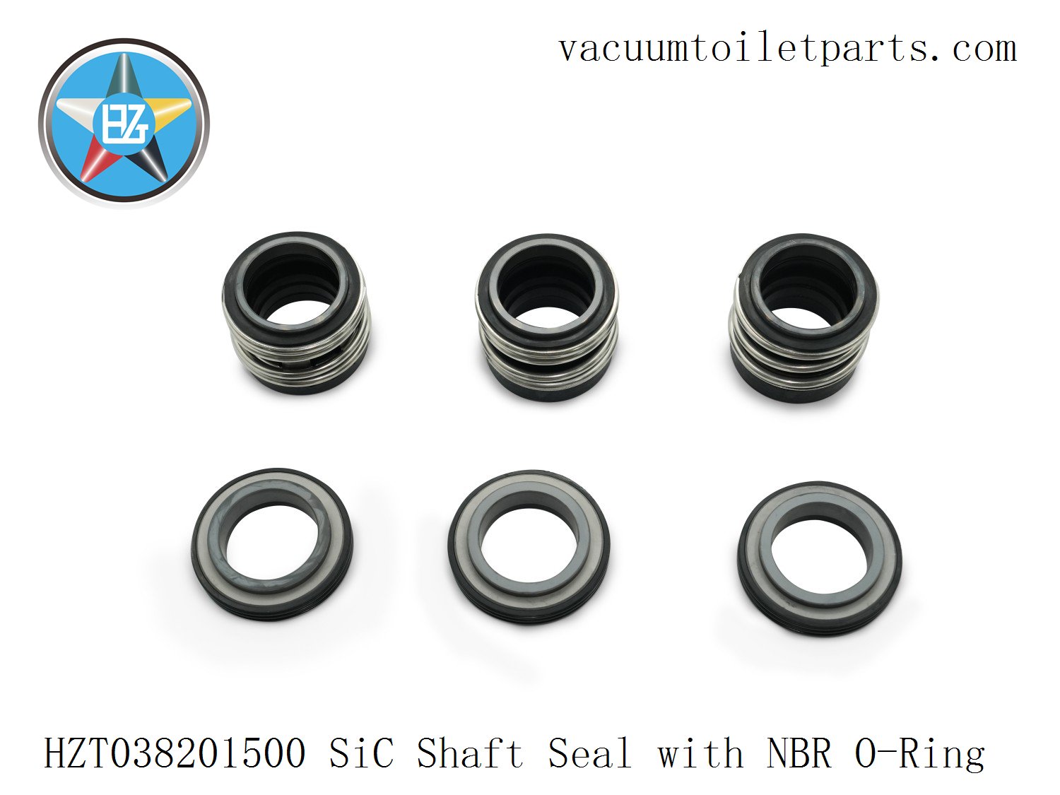 Front view of HZT038201500 mechanical seal showing SiC ring contact surface.