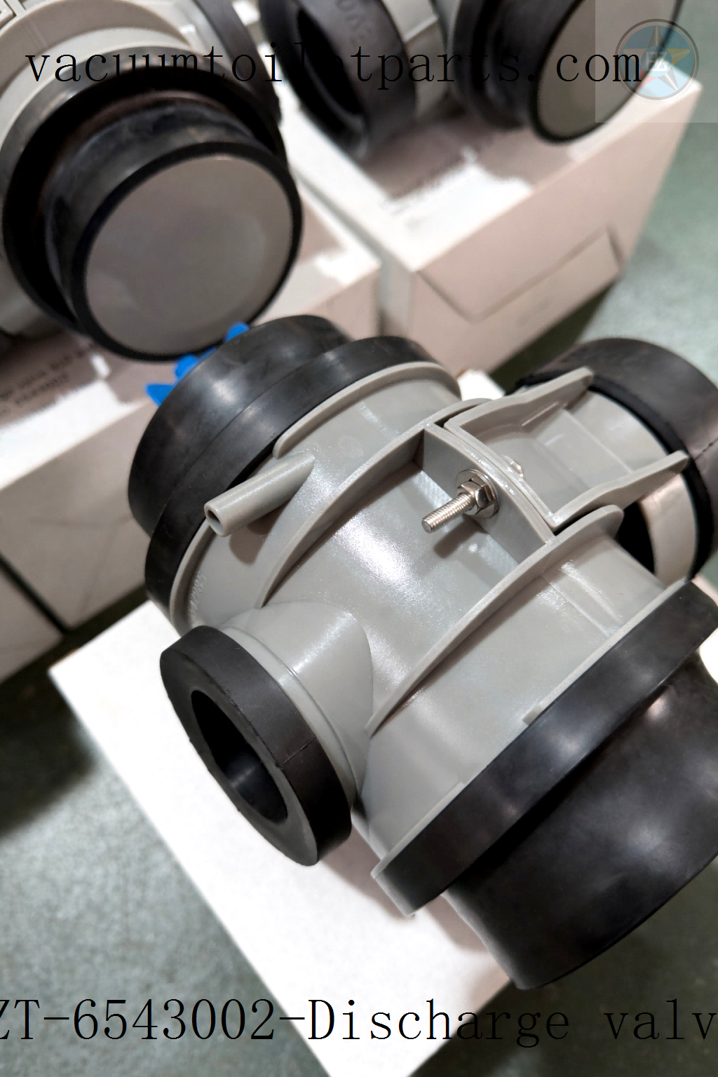 HZT-6543002 discharge valve front view for marine vacuum toilet systems